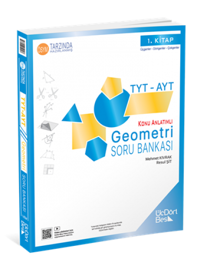 ÜÇDÖRT BEŞ YAYINLARI TYT-AYT GEOMETRİ SORU BANKASI GÜNCEL BASKI