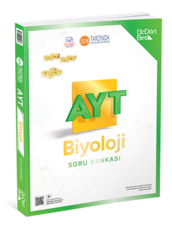 ÜÇDÖRT BEŞ YAYINLARI AYT BİYOLOJİ SORU BANKASI GÜNCEL BASKI…