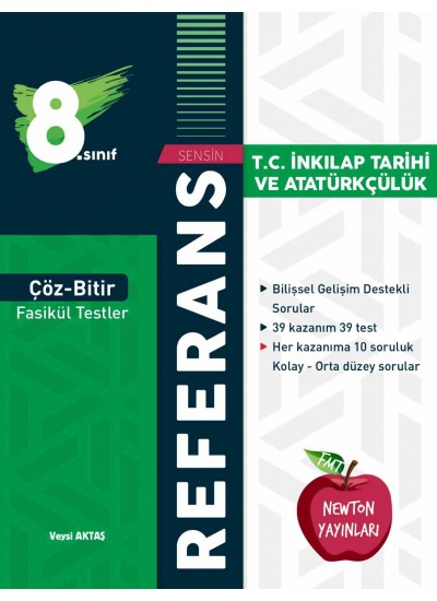  NEWTON YAYINLARI 8.SINIF REFERANS ÇÖZ BİTİR  FASİKÜL TESTLER--T.C. İNKLAP TARİHİ VE ATATÜRKÇÜLÜK 